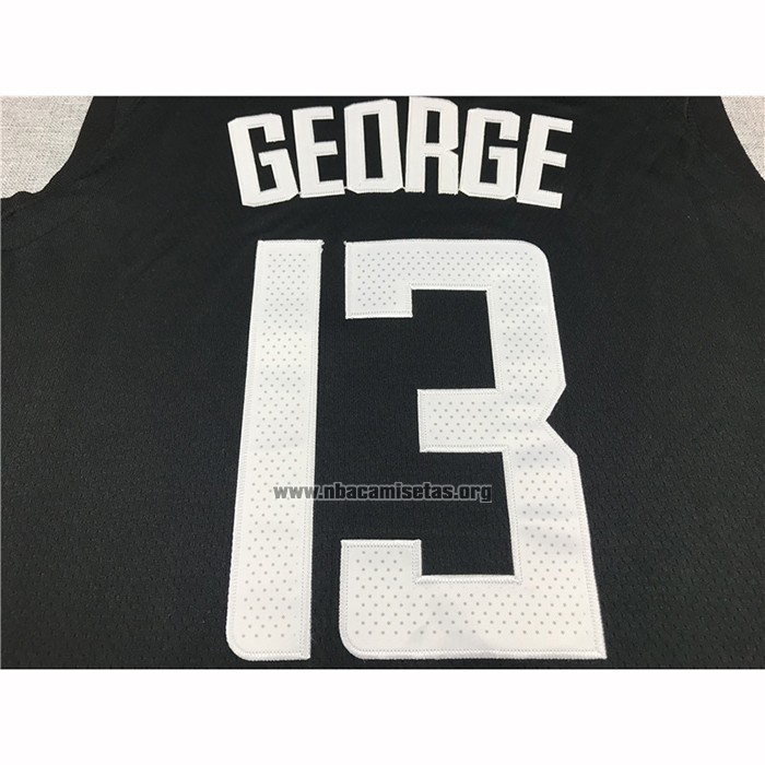 Camiseta Los Angeles Clippers Paul George NO 13 Statement 2019-20 Negro